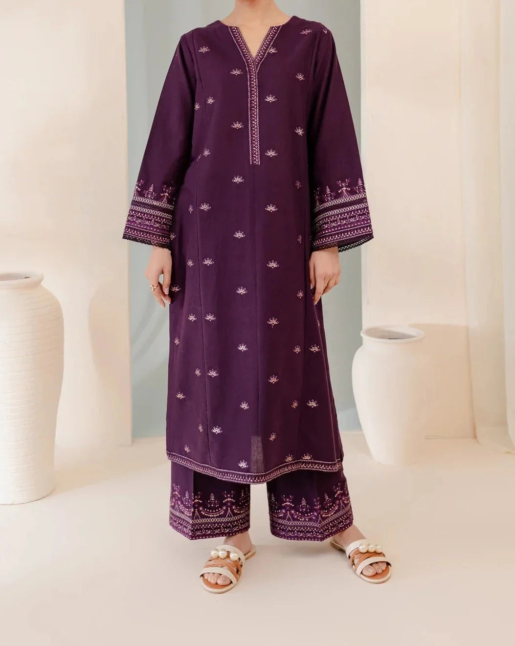 SMT W411-Embroidered 2pc marina dress