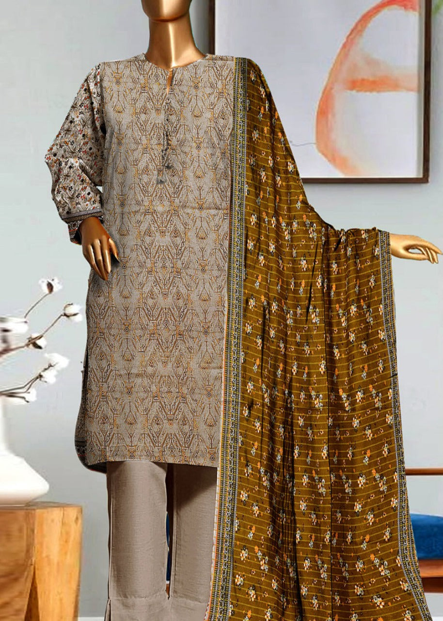 SMT S836-Printed 3PC Lawn with Printed Lawn Dupatta.