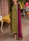 SMT W630- Embroidered 3pc Linen Dress with Embroidered Chiffon Dupatta.