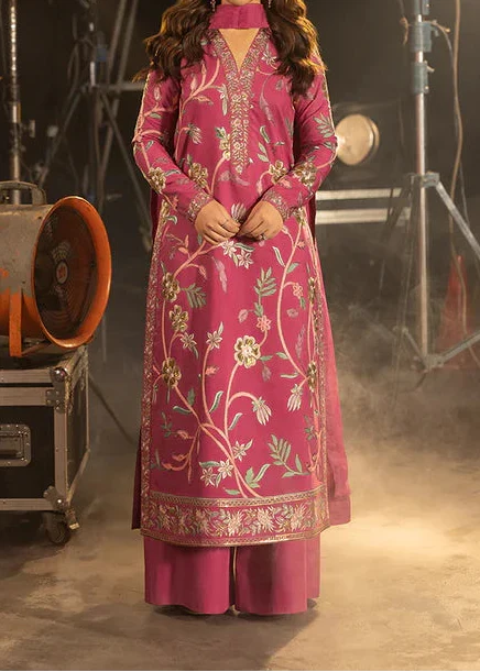 SMT Z-(W977) - Stitched Embroidered 3pc Marina Dress With Dyed Chiffon Dupatta.