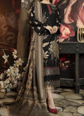 SMT W121 -Embroidered 3pc khaddar dress With printed shawl