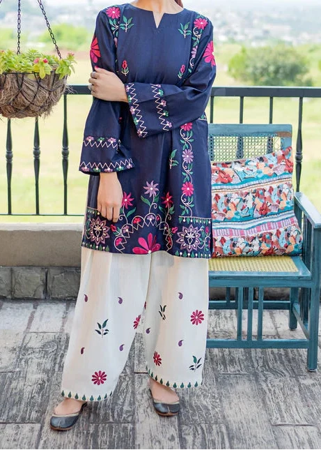 SMT S1401 - Embroidered 2pc lawn dress.