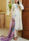 SMT S886-Embroidered 3pc Lawn Dress with Printed Munar Dupatta.
