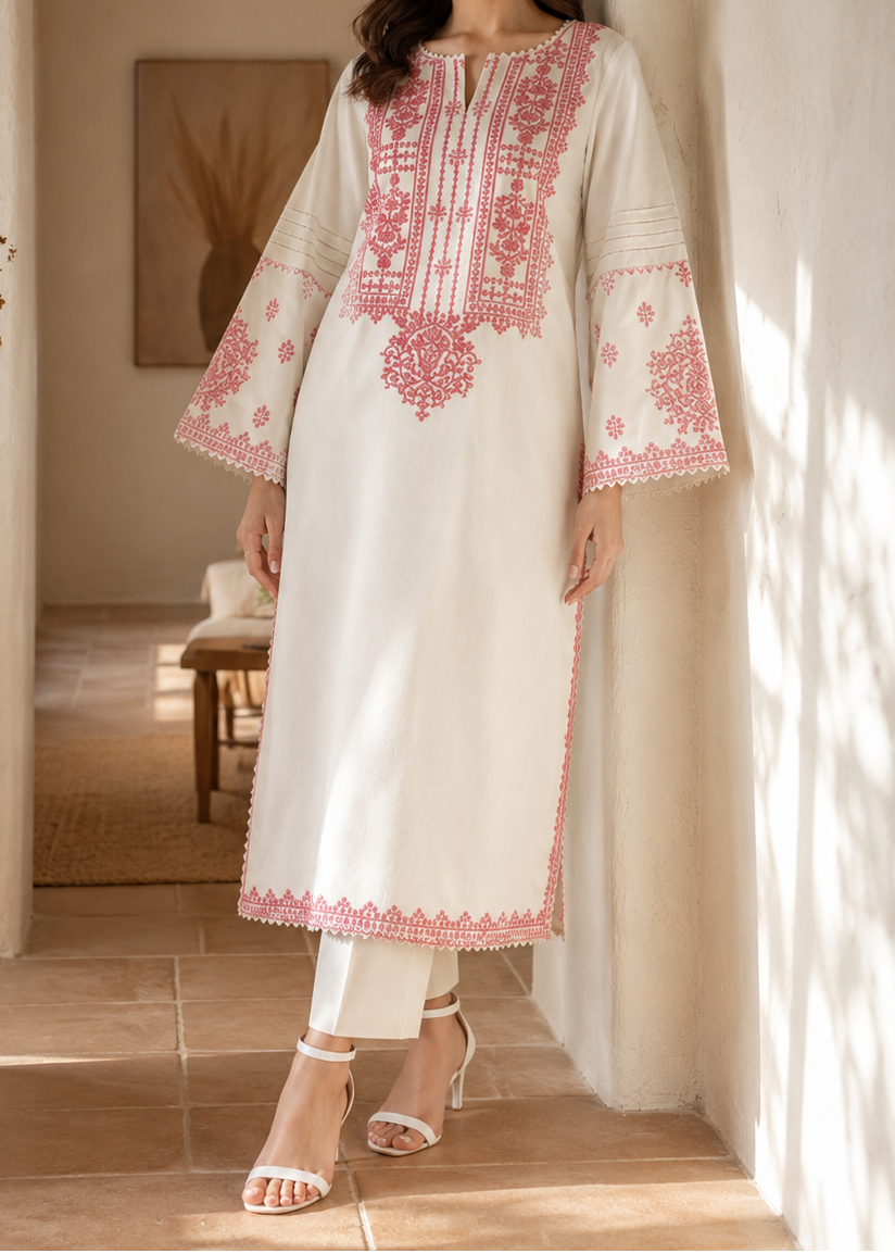 SMT S1453-Embroidered 2pc lawn dress