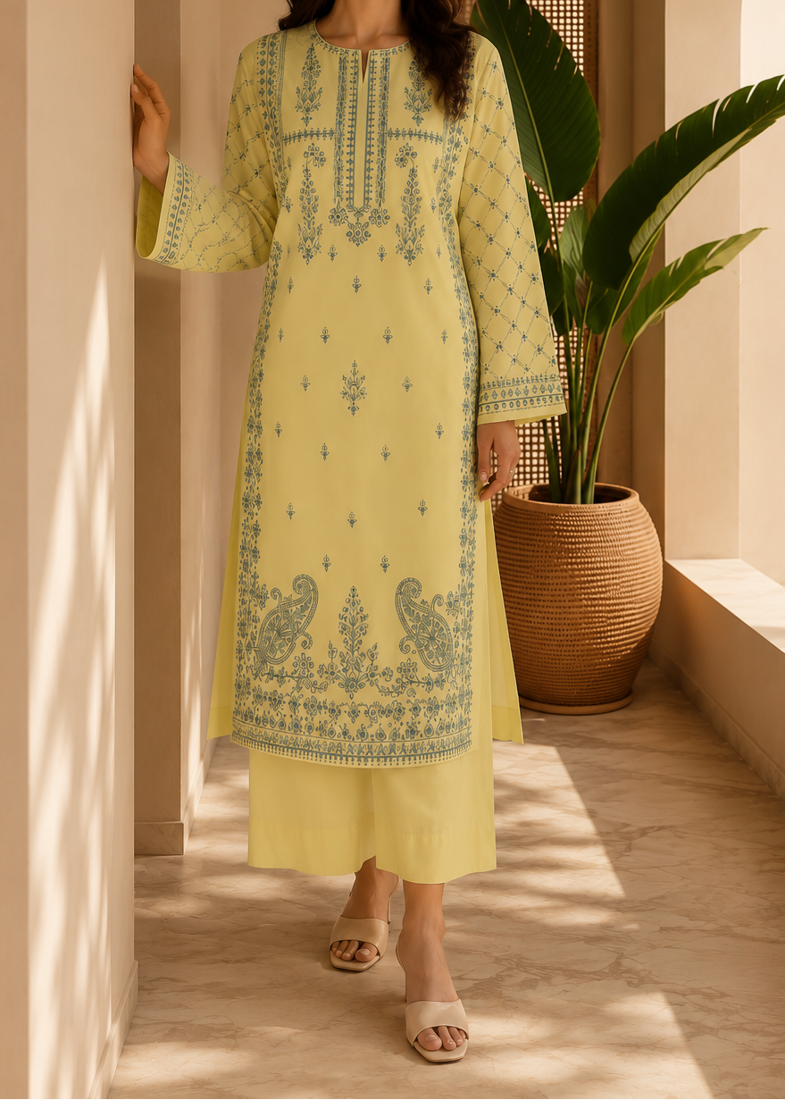 SMT S1454 -Embroidered 2pc lawn dress