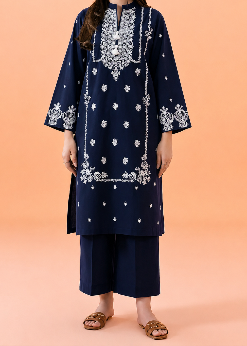 SMT S1525 -Embroidered 2pc lawn dress.