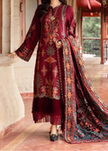 SMT W799-Embroidered 3pc Marina Dress With Printed Shawl.