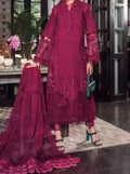 SMT S672-Shifli Embroidered 3pc lawn dress with Embroidered Organza dupatta.