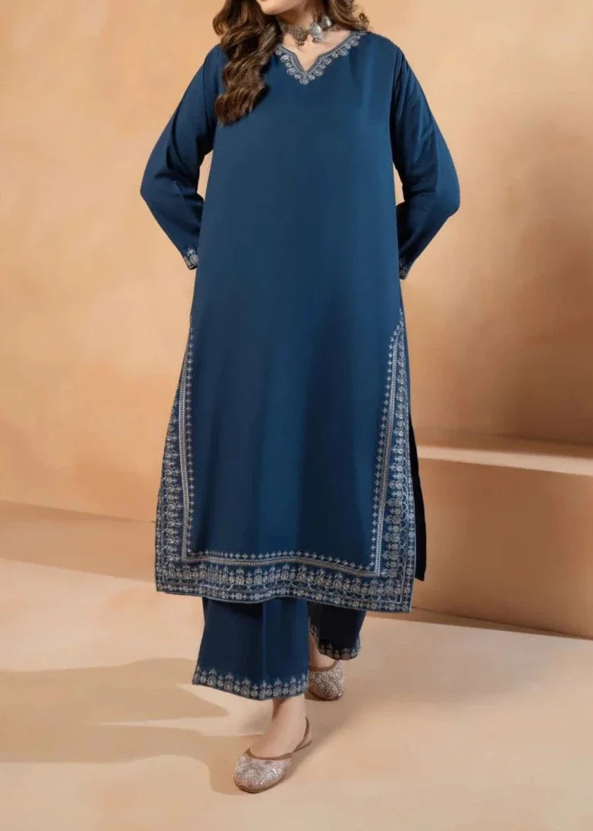 SMT W446-Embroidered 2pc khaddar dress