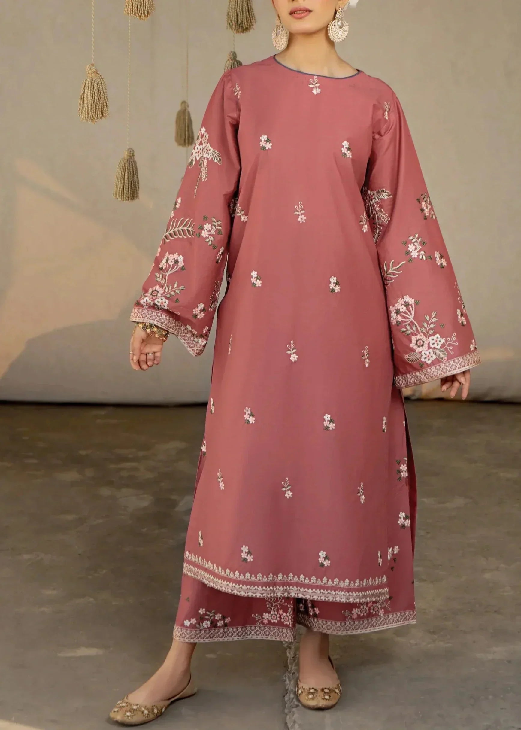 SMT Z-(S1130)- Stitched Embroidered 2PC Lawn dress.