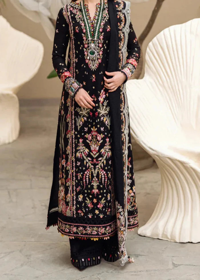 SMT W751-Embroidered 3pc Marina Dress With Embroidered Munar Dupatta.
