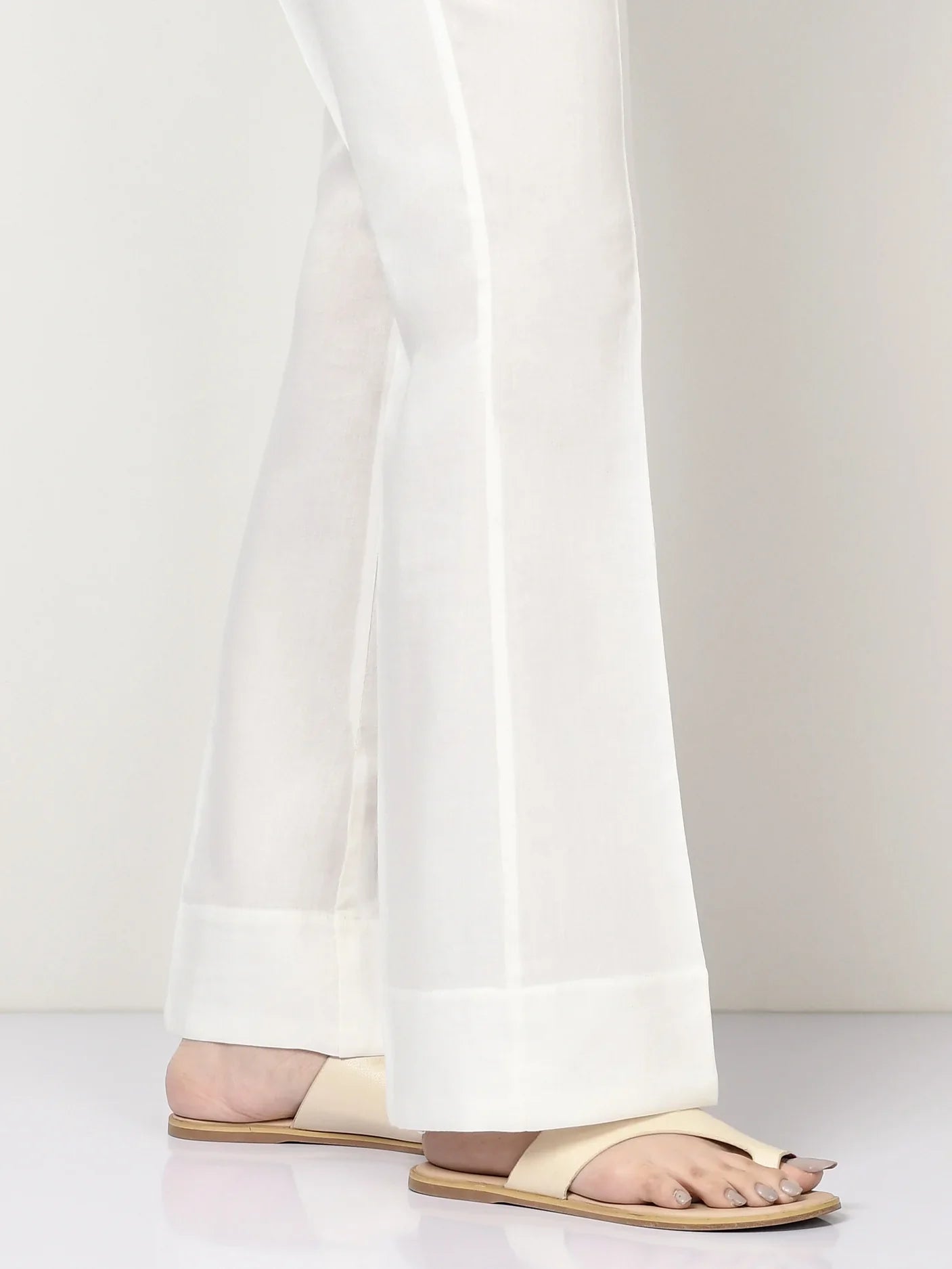 SMT S787-Unstitched Cotton Trouser - White