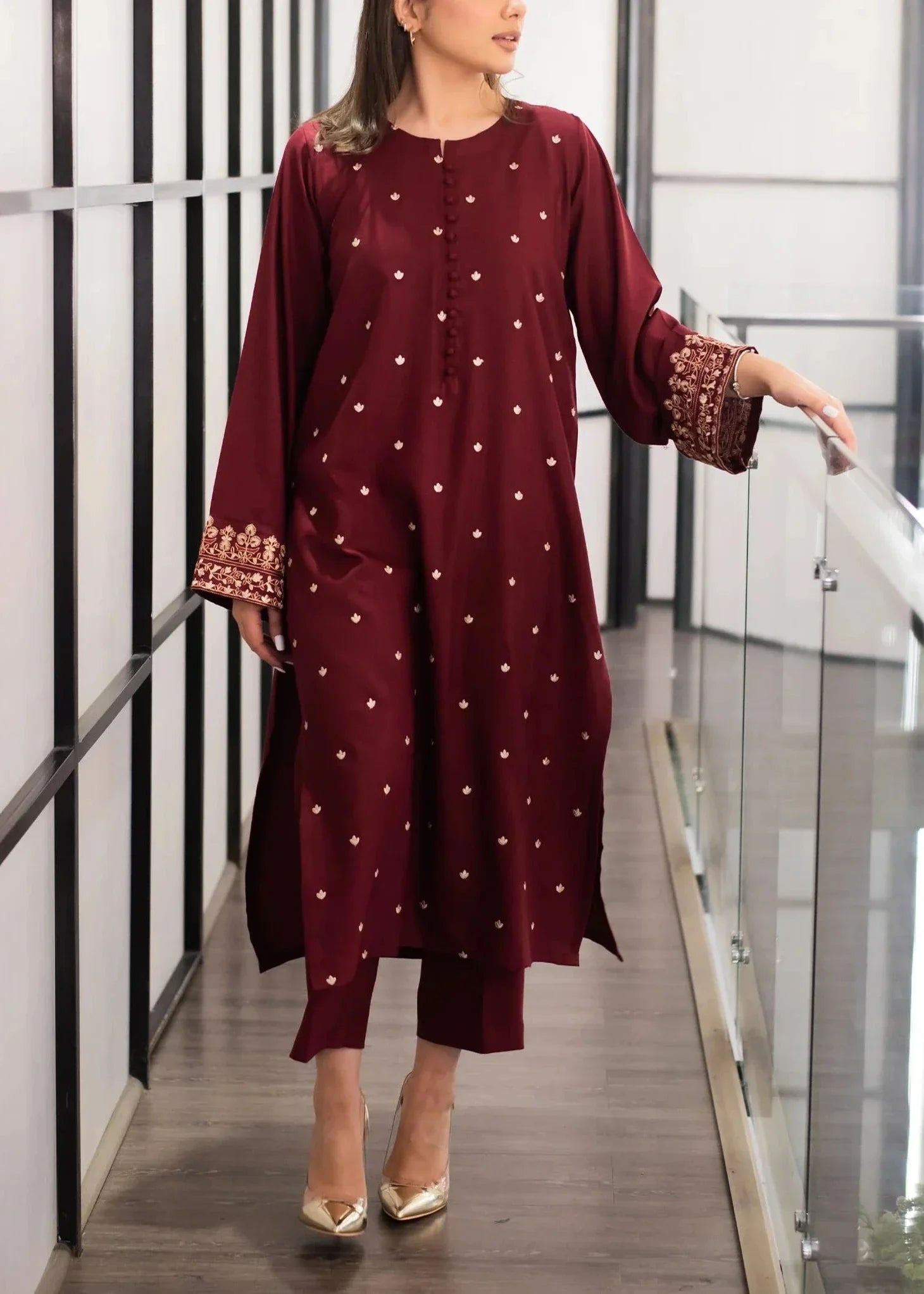 SMT W481-Embroidered 2Pc Marina Dress.