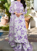 SMT S1299 - Printed & Embroidered 3pc Lawn Dress With Embroidered  Sequence Chiffon Dupatta.