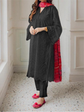 SMT S606-Embroidered 3PC Chickan Lawn with Printed Munar dupatta.
