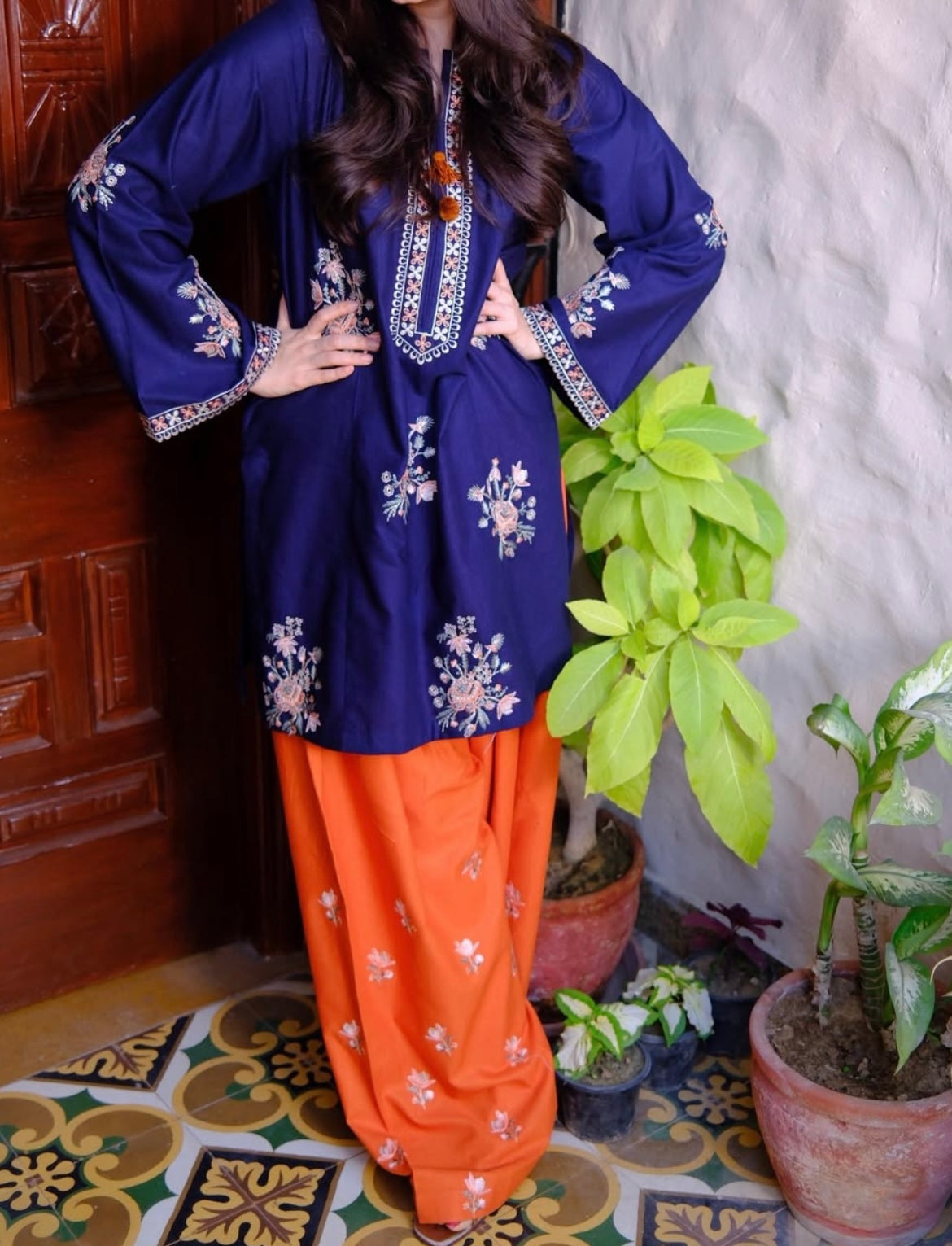 SMT W992-Embroidered 2pc Marina Dress.