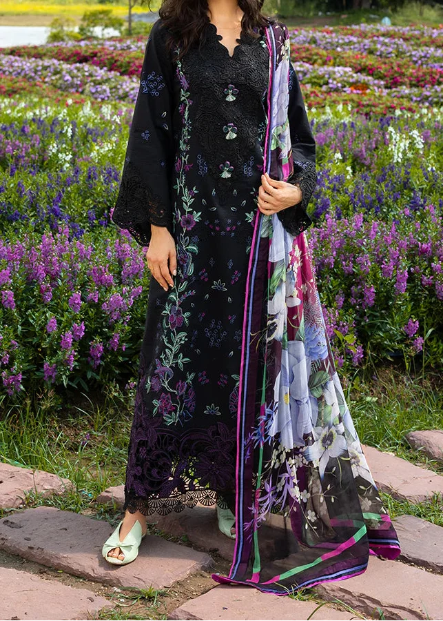 SMT S1341-Embroidered 3pc Lawn Dress With Printed Lawn Dupatta.