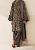 SMT W832 - Digital Printed 3pc Karandi Dress With Digital Printed Karandi Shawl.
