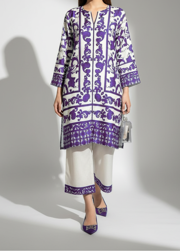 SMT W698 - Digital Printed 3pc Silk dress With Digital Printed Silk dupatta.