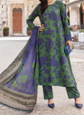SMT W821 - Digital Printed 3pc Karandi Dress With Digital Printed Karandi Shawl.