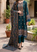 SMT W531-Embroidered 3pc marina dress with Embroidered Marina shawl.
