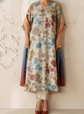 SMT W781 - Digital Printed 3pc Karandi Dress With Digital Printed Karandi Shawl.