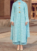 SMT S723-Embroidered 3pc Lawn Dress With Embroidered Chiffon Dupatta.