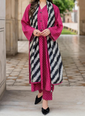 SMT W838 - Digital Printed 3pc Karandi Dress With Digital Printed Karandi Shawl.