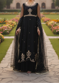 SMT W278-Embroidered 3pc organza dress with Net duppata.