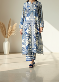SMT W723 - Digital Printed 3pc Silk dress With Digital Printed Silk dupatta.