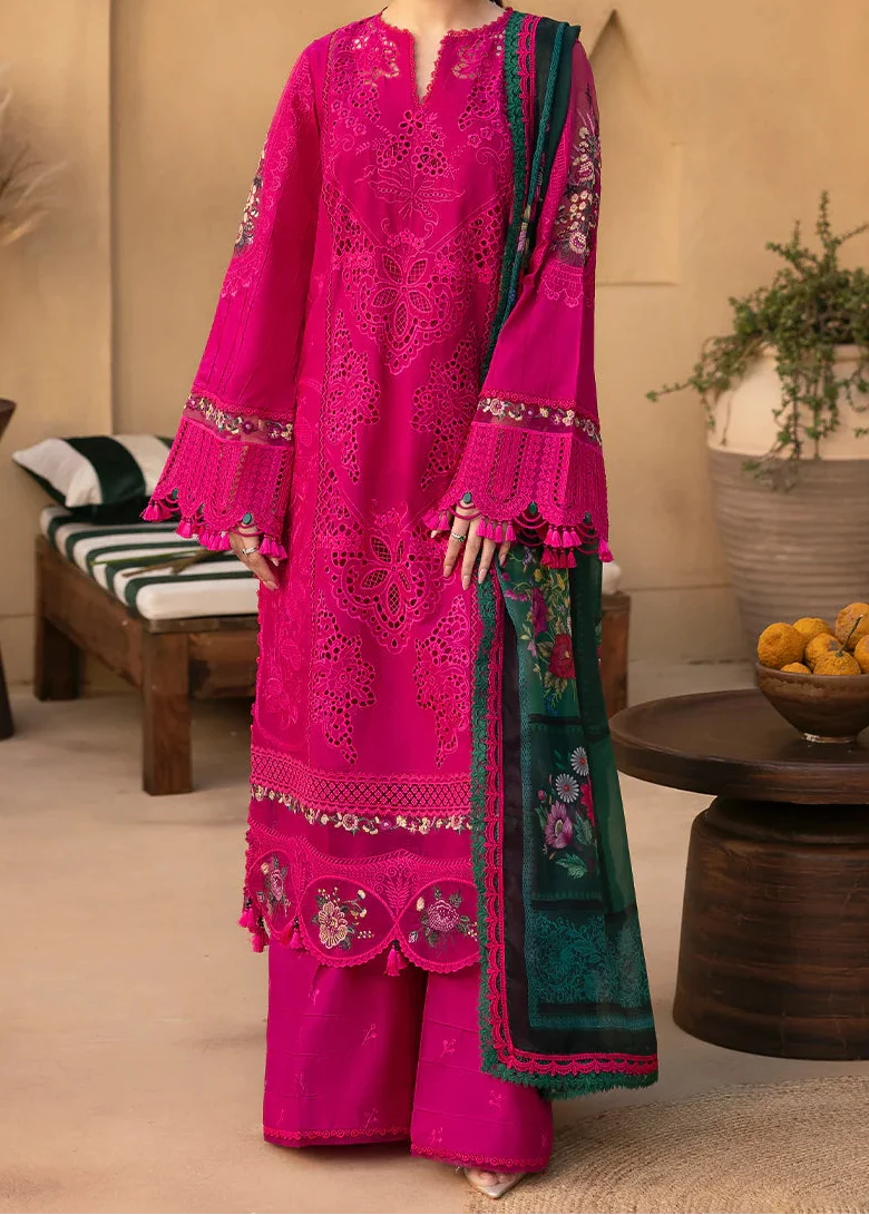 SMT S1511 - Embroidered 3pc CHIKANKARI Lawn Dress With Printed Lawn Dupatta.