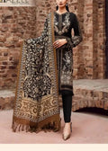 SMT W491-Embroidered 3pc marina dress with Printed wool shawl.