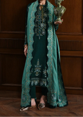 SMT Z-(W771 ) - Stitched Embroidered 3pc Marina Dress With Printed Shawl.