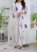SMT S265-Embroidered 3pc lawn dress with embroidered chiffon dupatta.