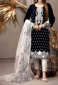 SMT S267-Embroidered 3pc lawn dress with embroidered Organza dupatta.