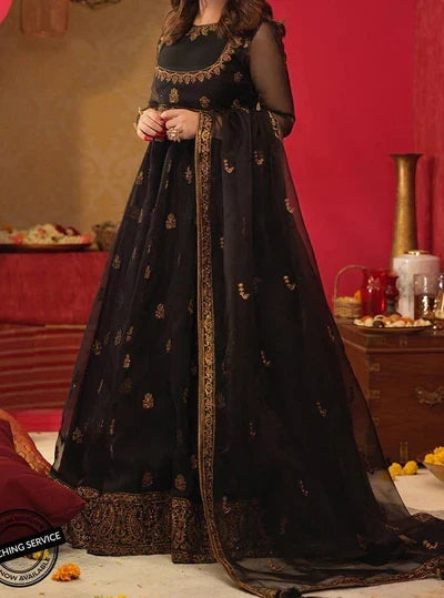 SMT Z(S372)- Stitched Embroidered 3pc organza dress with embroidered organza duppata.
