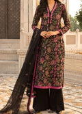 SMT W362- Embroidered 3pc linen dress with embroidered chiffon dupatta.
