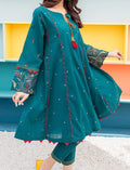 SMT W131-Embroided 2pc khaddar dress shirt & trouser.