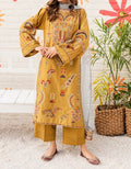 SMT S281-Embroidered 3pc lawn dress with embroidered Organza dupatta.