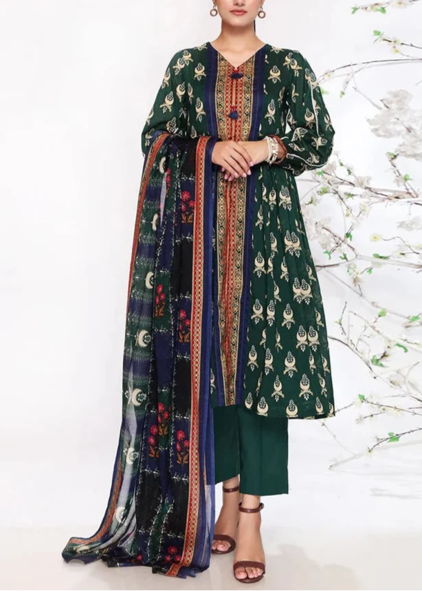 SMT S1053-Digital Printed 3pc Lawn Dress with Digital Printed Lawn Dupatta.