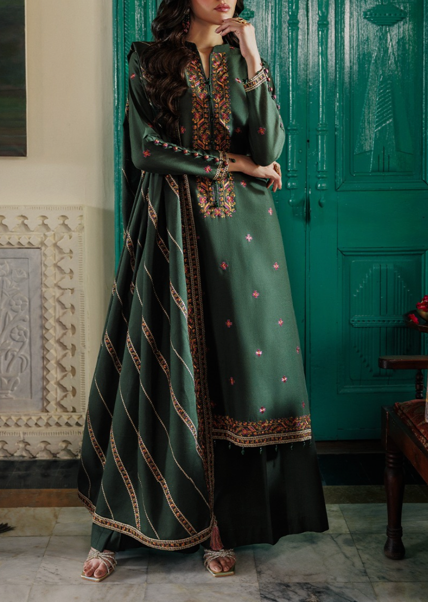 SMT W980-Embroidered 3pc Marina Dress With Embroidered Marina Shawl.