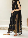 SMT S603-Embroidered 3pc lawn dress with embroidered chiffon dupatta.
