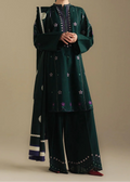 SMT W930-Embroidered 3pc Marina Dress With Printed Shawl.
