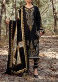 SMT W492-Embroidered 3pc marina dress with Printed shawl.