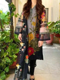 SMT W257- Digital Printed 3pc linen dress with Printed Linen dupatta.