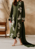 SMT Z-(W891) - Stitched Embroidered 3pc Marina Dress With Dyed Chiffon Dupatta.