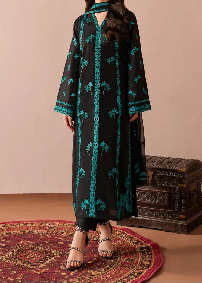 SMT Z-(S1439) - Stitched Embroidered 3pc Lawn Dress With Embroidered Chiffon Dupatta.