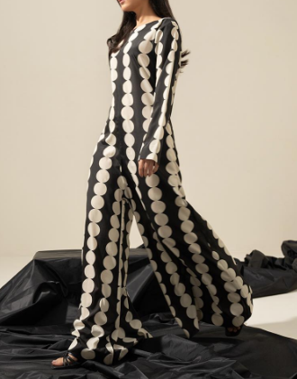 SMT W282- Printed 2pc  soft crepe dress