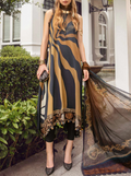 SMT S628-Printed 3pc Lawn dress with Printed silk dupatta.