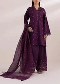 SMT S781-Embroidered 3pc lawn dress with Embroidered chiffon dupatta.